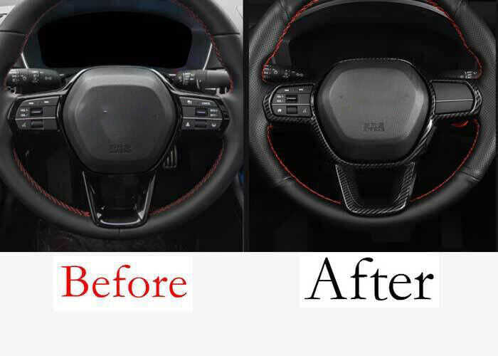 Steering Wheel Frame Cover Trim 1PCS for Honda for Civic 2022-2023 11th Carbon Fiber