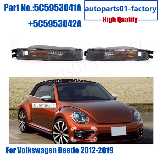 Front Pair LEFT RIGHT Turn Signal Light Set for Volkswagen Beetle 2012-2019