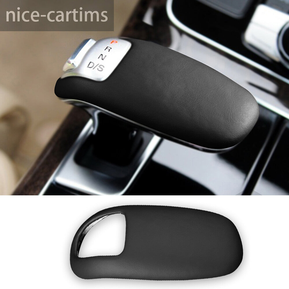 PU Leather Dark Gray Car Gear Shift Knob Cover for Audi for A8 2011-2017 Accessories