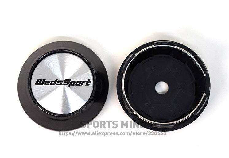 4x69mm Weds Sport Silver Decal Badge Wheel Center Cover Hub Cover Rim Cover TE37