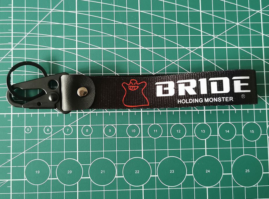 Car keychain/key ring with lanyard, car accessories, bridal, black, suitable for Mitsubishi .