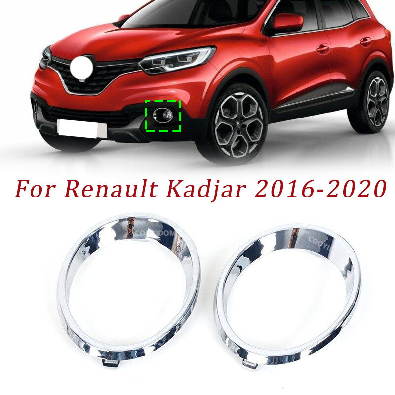 1Pair Front Fog Lamp Shade Frame Trim Bezel Garnish for Renault for Kadjar 2016-2020