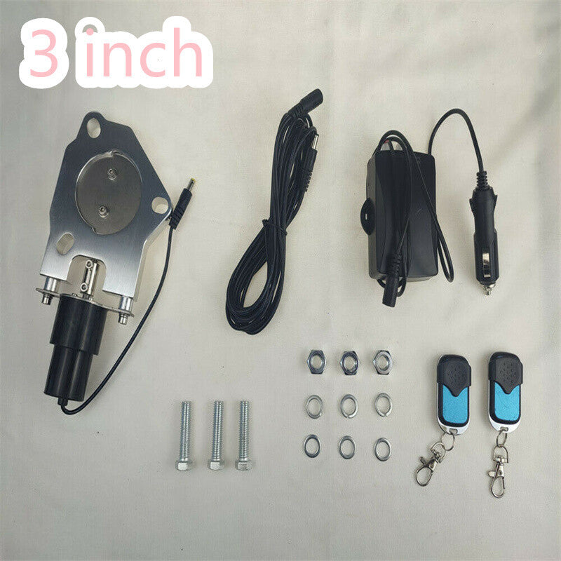 3 Electric Exhaust Vavle Control Motor Stainless Header With Remote Switch Kit