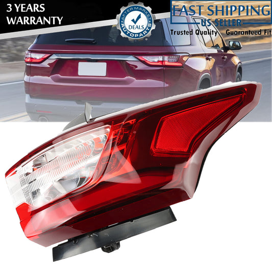 The outer taillights are suitable for the right passenger side of the 2018, 2019, and 2020 for Chevrolet Traverse.
