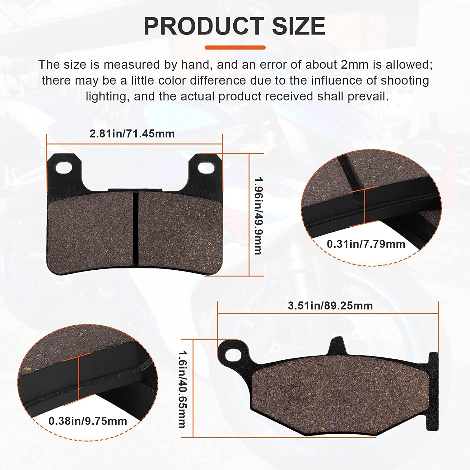 Brake Pads for Suzuki GSX1300R Hayabusa/DL1000 Vstrom/DL1000XT Vstrom 2018-2020