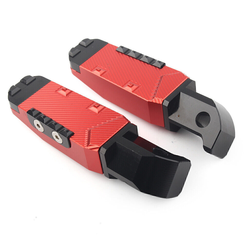 CNC Rear Passenger Footrests Foot Pegs Pedal Pads Red for Yamaha FZ1 YZF R3