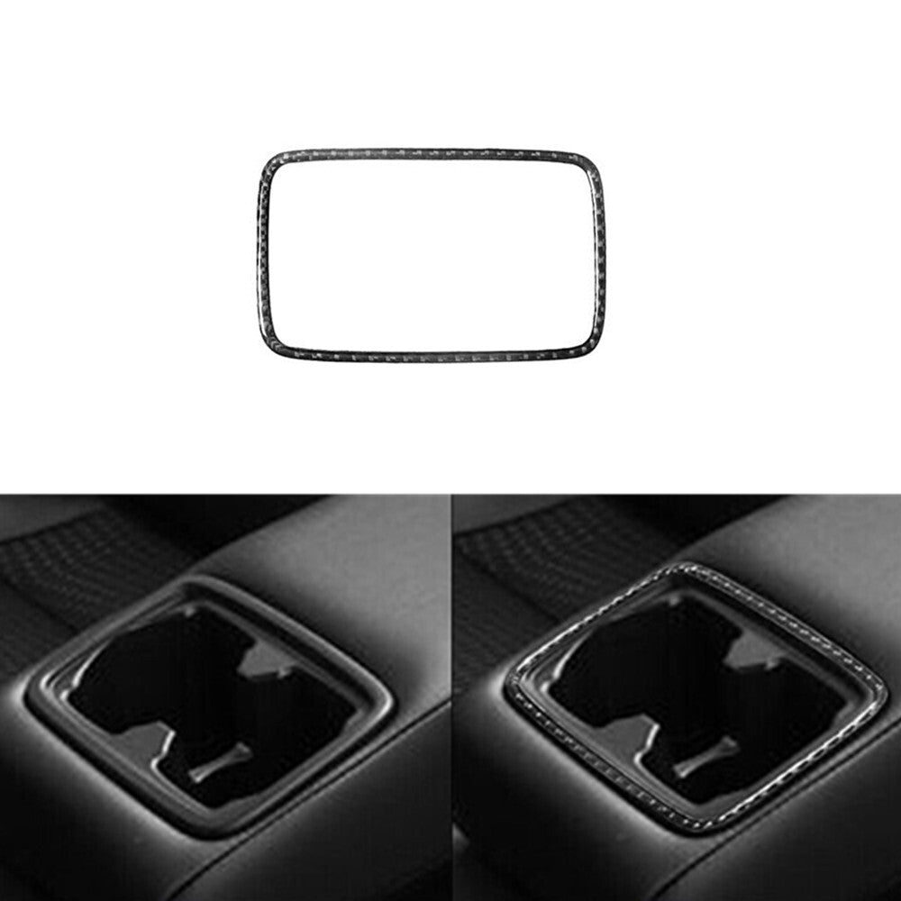 Carbon Fiber Interior Rear Watercup Panel Cover Trim for Toyota for Camry 2012-2014