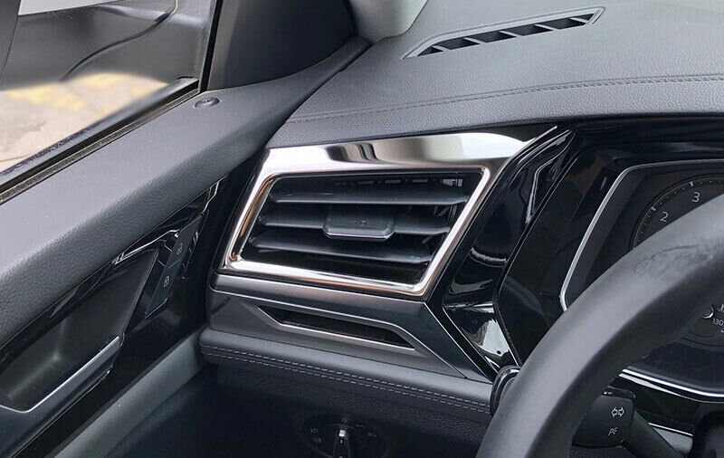 for Volkswagen for Jetta Mk7 2019-2022 Steel Silver Console L&R Air Outlet Vent Trim