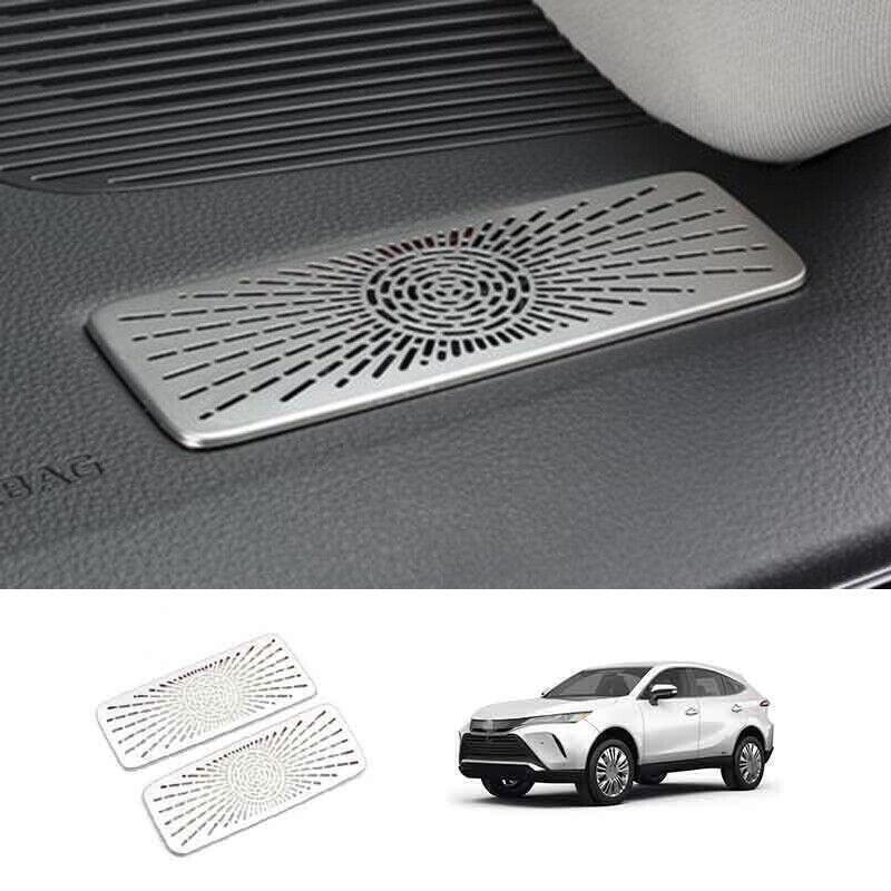 for Toyota Venza 21-24 Silver Steel Inner Dashboard Horn Speaker Trim Cover 2PC