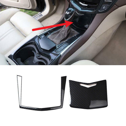 Inner Console Gear Storage Box Cover Trim for Cadillac SRX 2010-15 Carbon Fiber