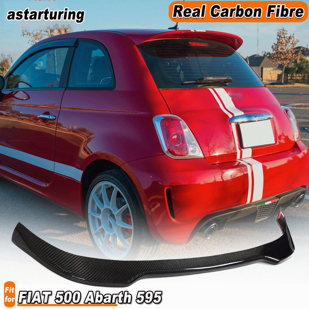 for FIAT 500 for Abarth 595 2010-2020 Real Carbon Fiber Rear Roof Trunk Spoiler Wing