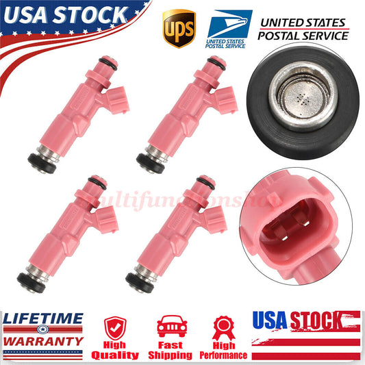 4-pack of new fuel injectors 23250-75080 for Toyota Tacoma 2.4L 4Runner 2.7L 00-04 USA
