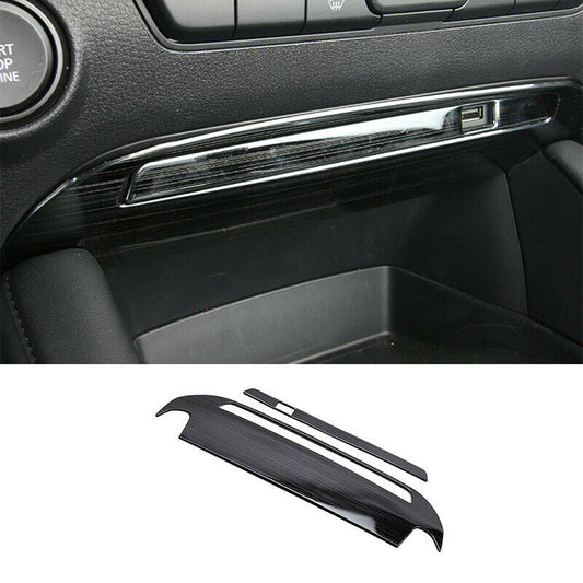 for Mazda 3 Axela 2019-2022 Black Titanium Central Control USB Decoration Trim