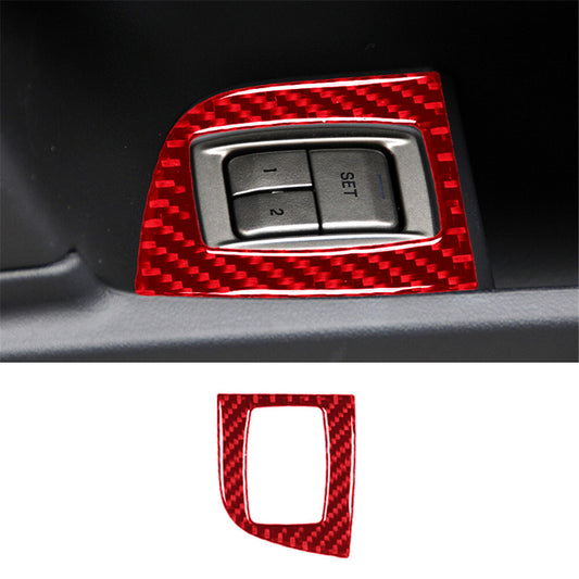 Red Cruise Control Button Frame Trim Cover Carbon Fiber for Jaguar XF 2009-2011