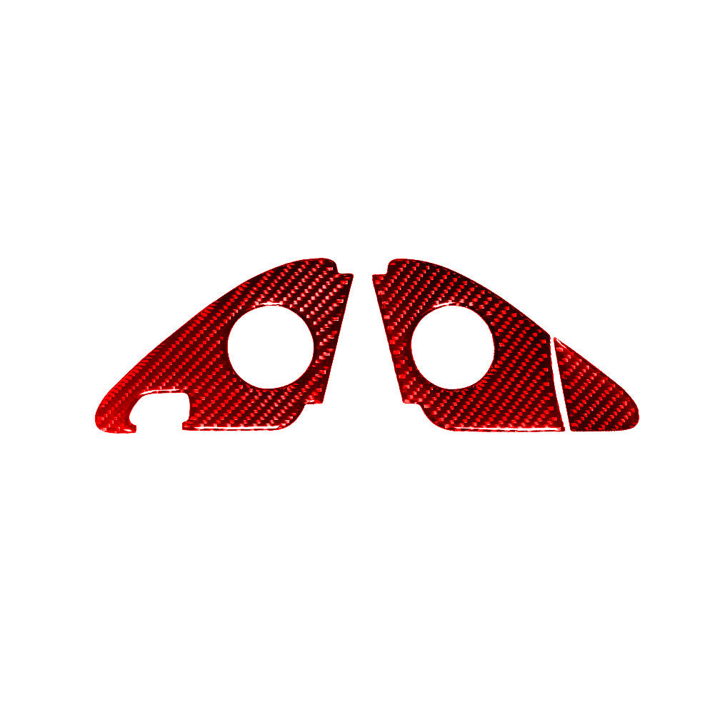 3X Red Carbon Fiber Side Door Horn Trim for Audi Q5 2009-2017