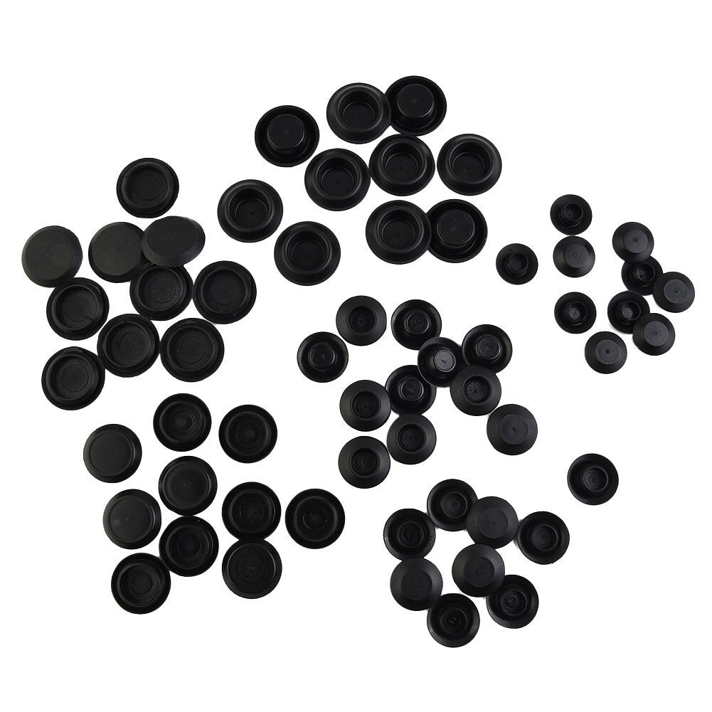 Black Plastic Hole Plug Kit for Auto Body Repairs 60 Piece Assortment