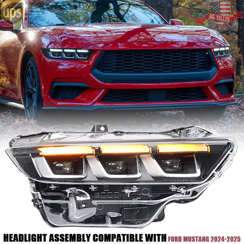 PR3B13008 LED Headlight Assembly Right Passenger Side for Ford for Mustang 2024-2025