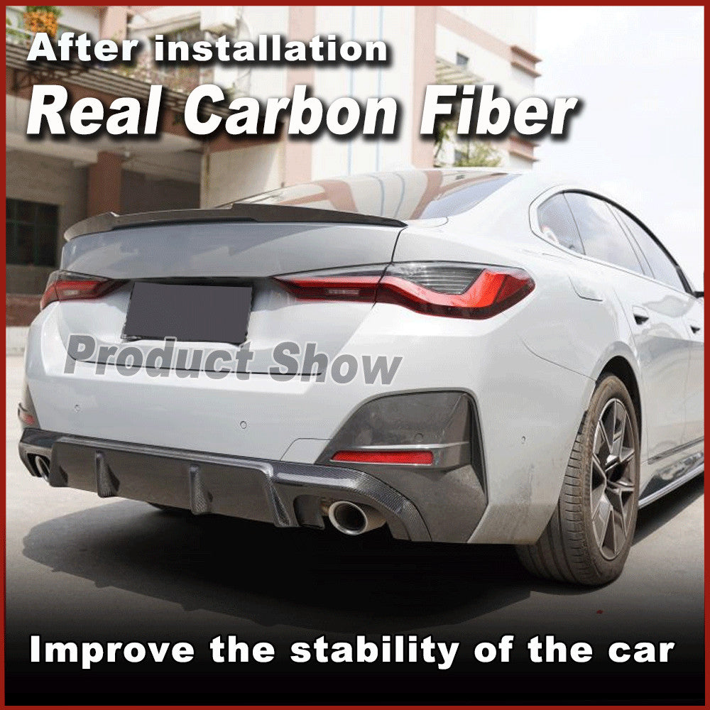 for BMW I4 G26 430i 440i 2021-2023 Real Carbon Fiber Rear Trunk Spoiler Wing Lid