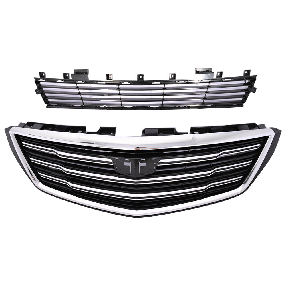 Front Black Grille with Chrome Frame Grill Kit For 2018-2020 for Cadillac XTS