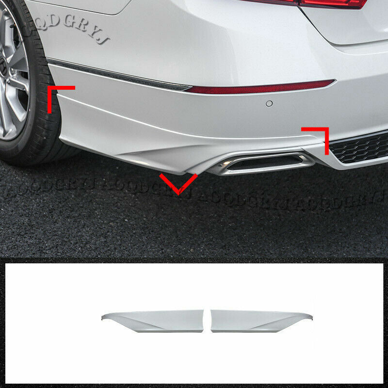 White Rear Bumper Lip Wrap Angle Diffuser Splitter for Honda Accord 10th 2018-21