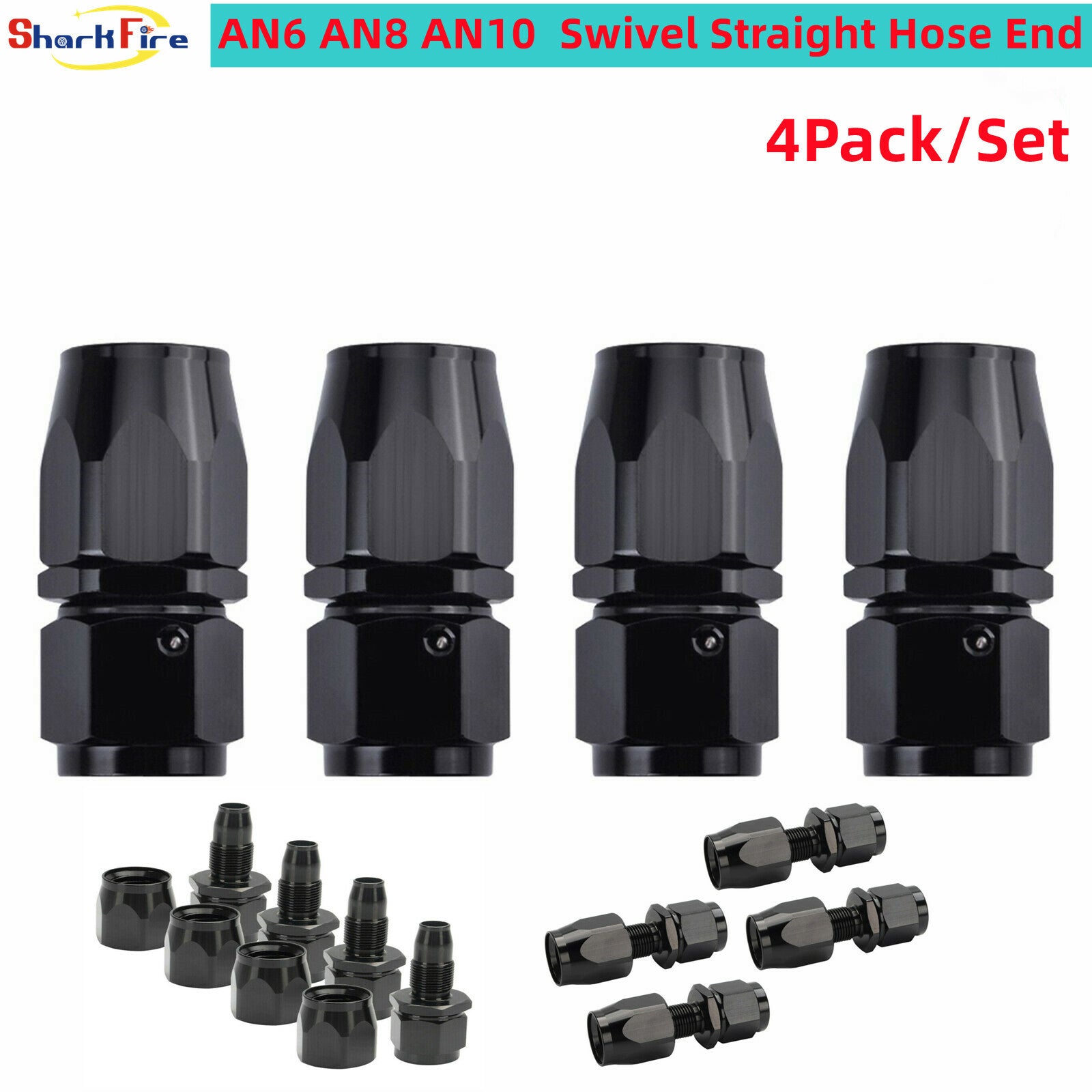 Universal AN8 AN6 AN10 Rotary Straight Hose End Fitting Adapter for CPE Hose