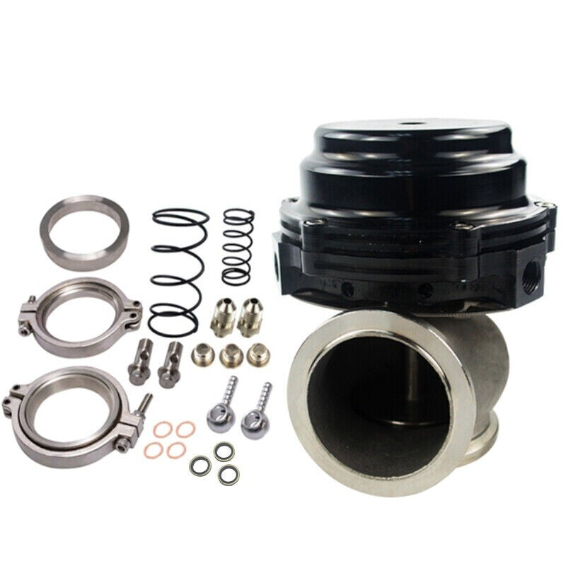 Black 44mm Wastegate external turbine dial with V-band flange spring MV-R 14PSI
