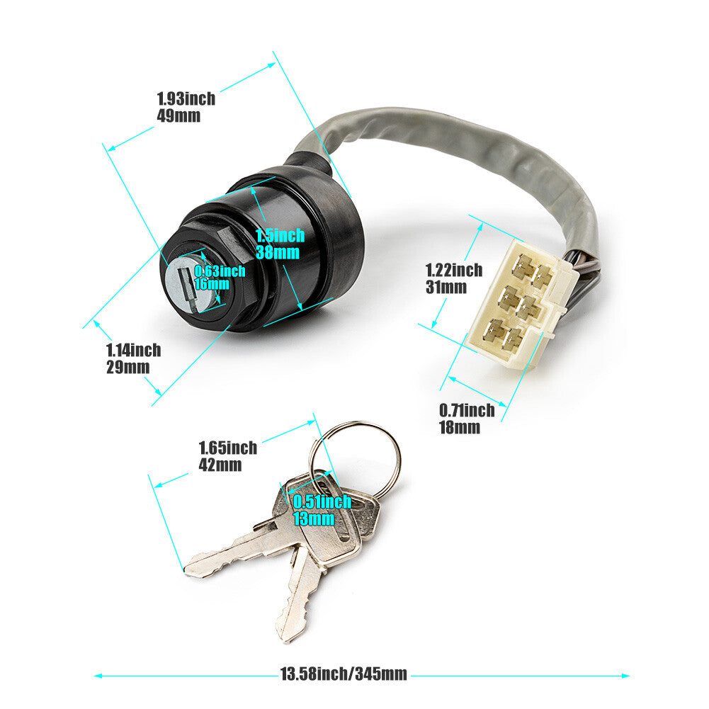 NEW for Kawasaki Mule 500 550 2500 2510 2520 2020 2030 Ignition Switch W/2Keys