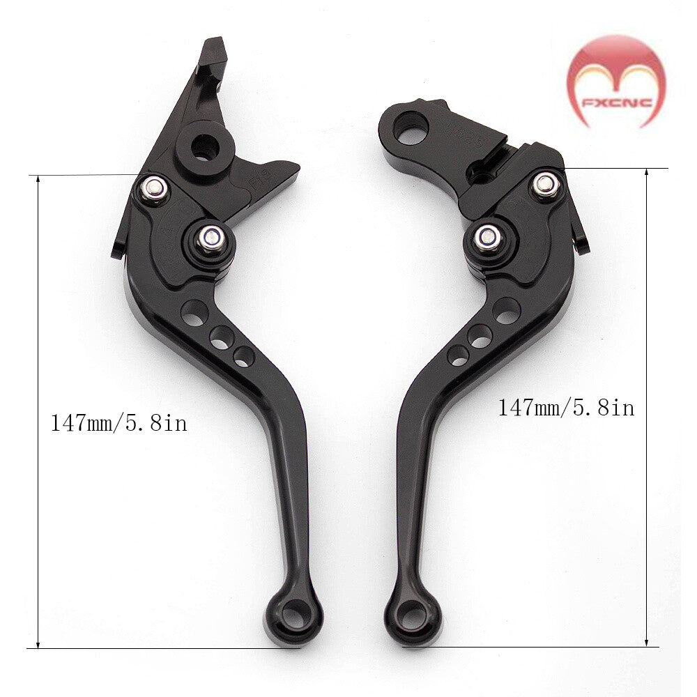 Numerical control braking clutch lever and grip for Yamaha XV250 (1988-2003, Black)