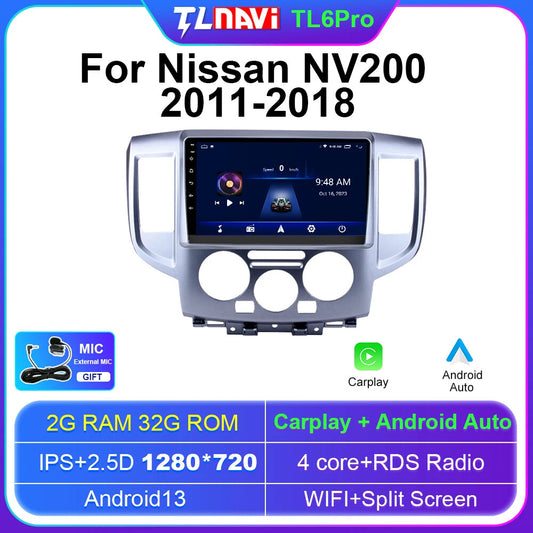 for Nissan NV200 2011-2018 Car Stereo Radio CarPlay GPS Multimedia Player Screen