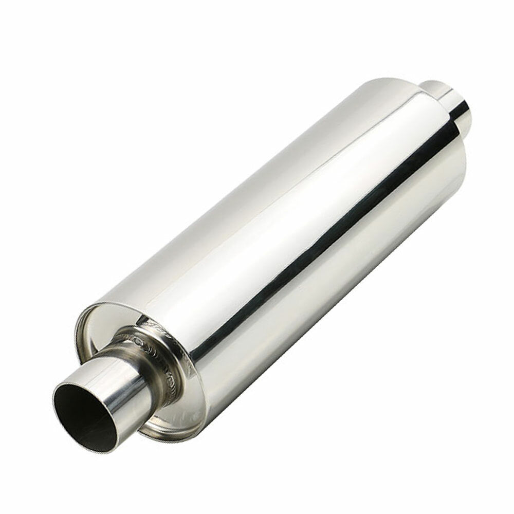 2.5 in/out Exhaust Silencer Resonator Exhaust Muffler Stainless Steel 394mm Lon