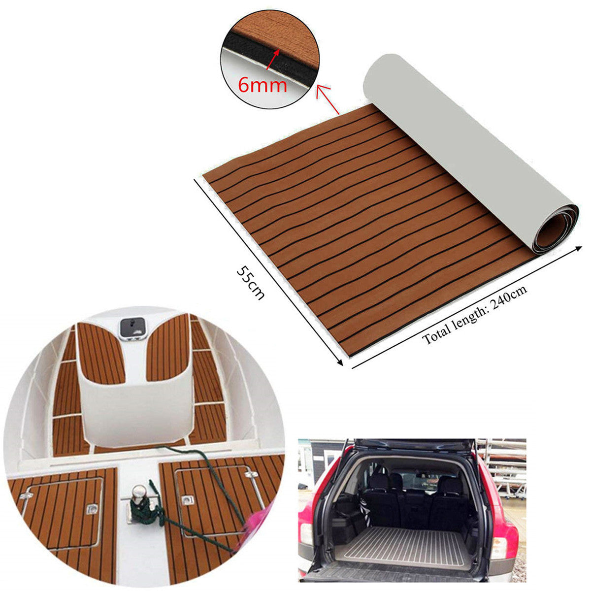 EVA Foam Synthetic Teak Decking Sheet Boat Yacht Flooring 94.5¡Á21.7 6MM Thick