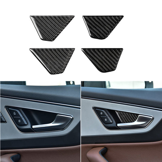 Car Inside Door Handle Trim Interior Carbon Fiber Sticker for Audi Q7 2016-2019