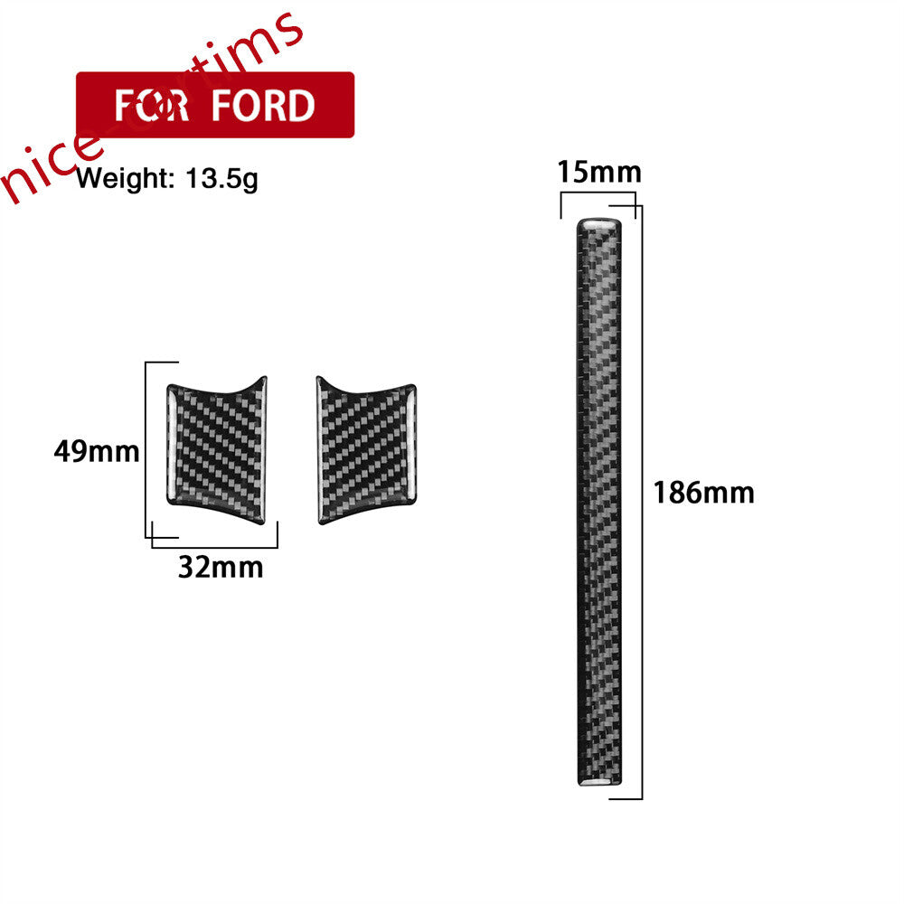 3¡ÁCarbon Fiber Gear Shift Knob Panel Cover Fit for Ford F150 2009-14 Accessories