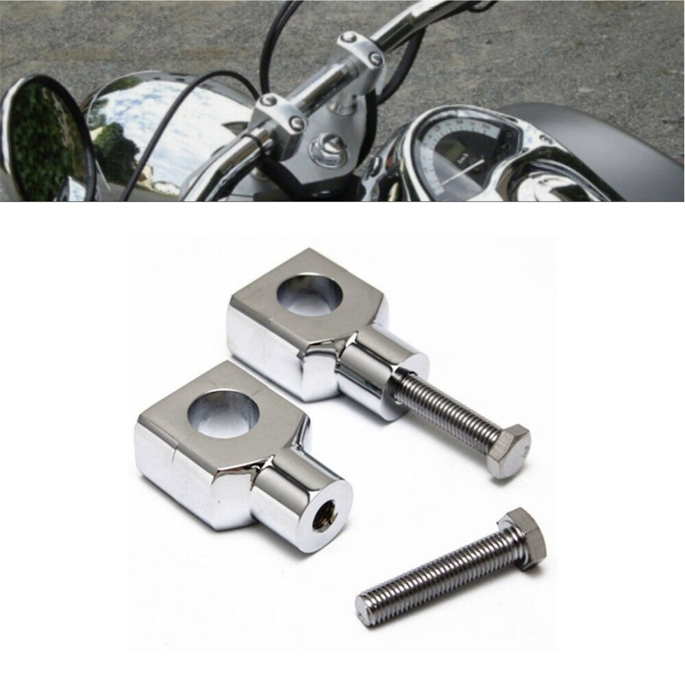 Chrome Motorcycle 1 25mm Handlebar Risers Bar Mount Clamp for Harley Universal