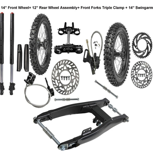 14 12 Wheels 80/100-12 60/100-14 Tyre Front Forks Swingarm CRF50 CRF70 KLX110