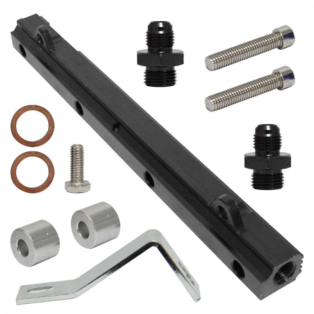 High Flow Top Feed Injector Fuel Rail for Mitsubishi Lancer EVO 4-9 4G63 Black