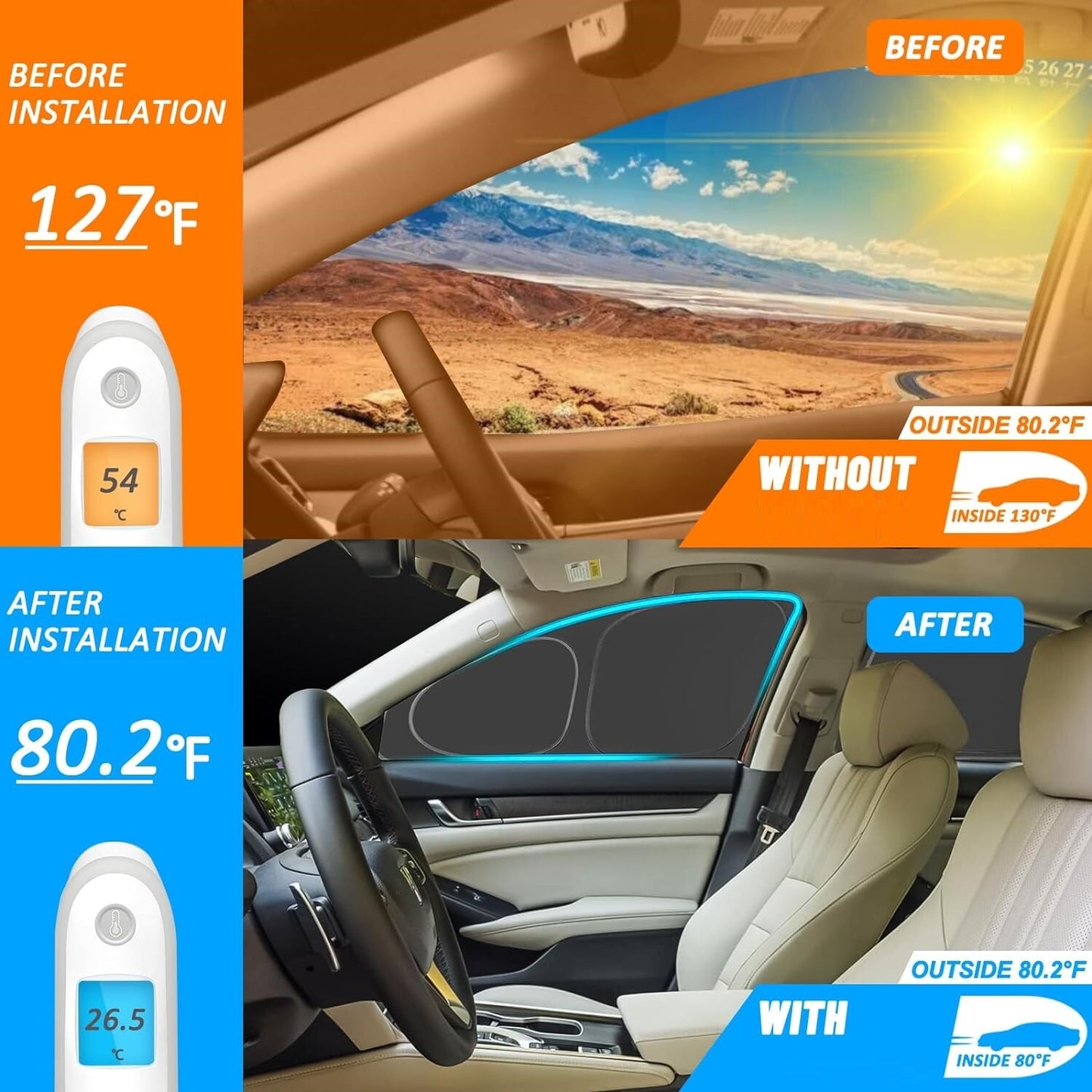 6PCS Side Window Sun Shade for 2020-2024 for Tesla for Model Y UV Block Privacy Cover