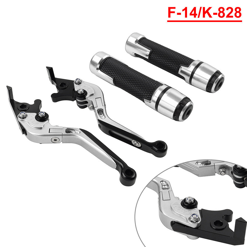 Folding Extendable Brake Clutch Lever Handlebar Grip Set for Kawasaki 650R