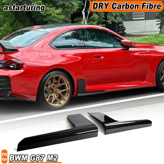 Fit For BWM G87 M2 2022-2024 Dry Carbon Fiber Side Skirt Winglets Extention Lips