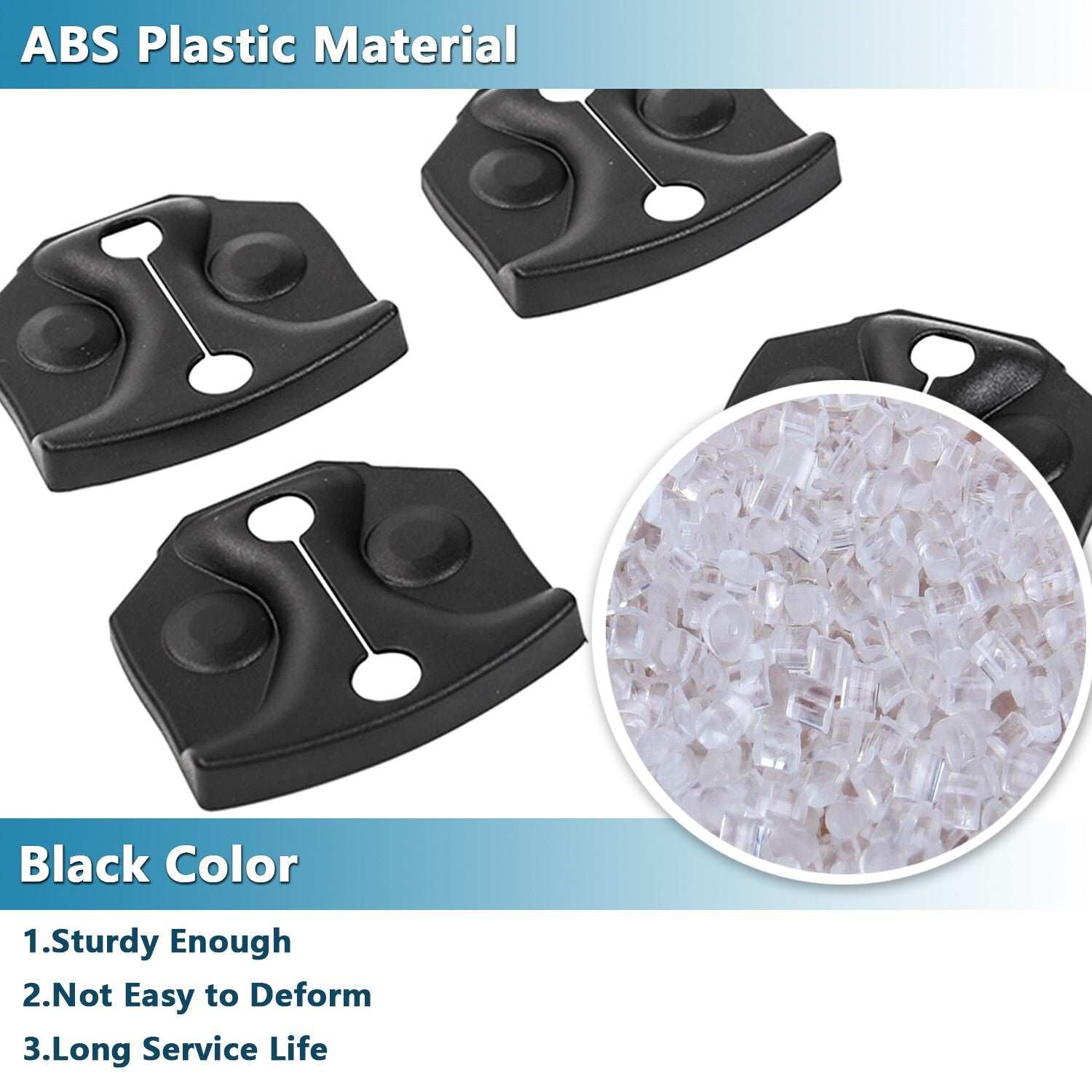 Black ABS Door Lock Buckle Cover Trim Cap Guard Antirust for Ford F150 2015-2020
