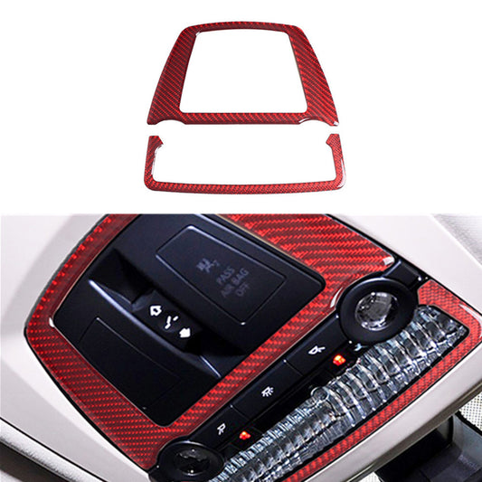 Red Carbon Fiber Reading Light Panel Cover Trim for BMW 5 Series F10 F07 2010-17
