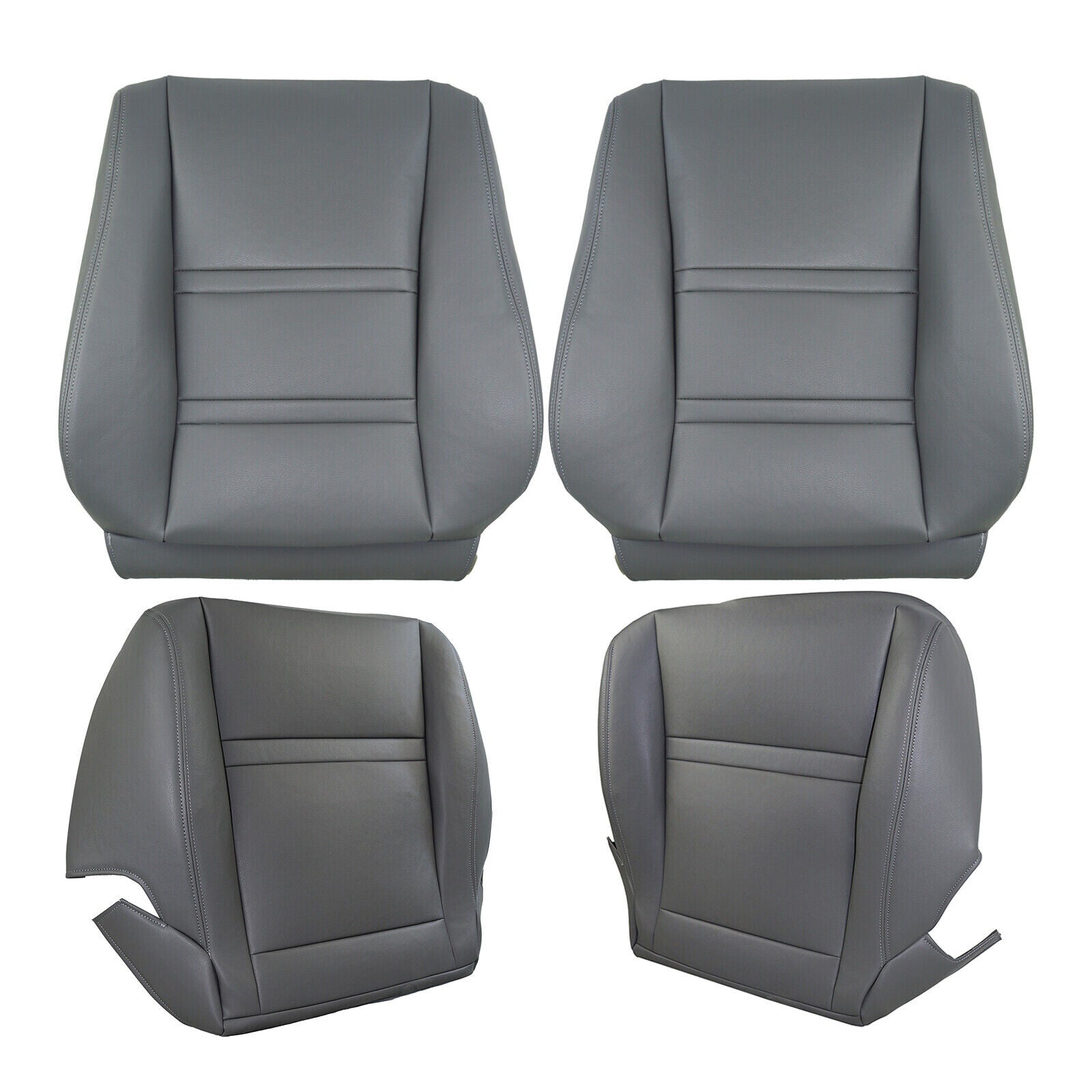 4PCS Front Driver  Passenger for Seat Covers for Toyota for Land Cruiser 1990-1997 Gray