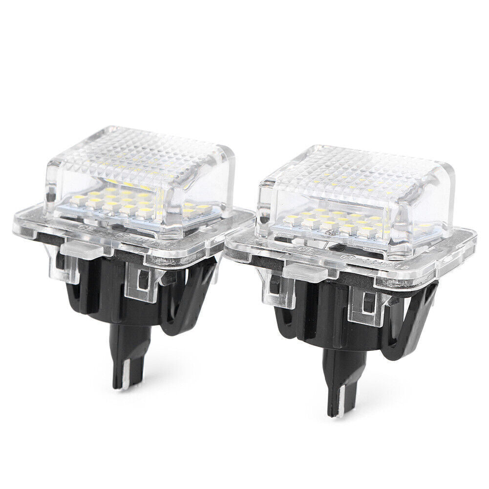 Pair LED License Plate Number White Lights for Mercedes Benz W204 W212 W221 W216