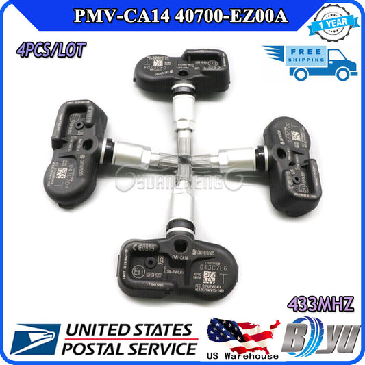 4P Suitable for 4x New TPMS Tire Pressure Sensor for Nissan Titan XD 16-21 433MHz 40700-EZ00A