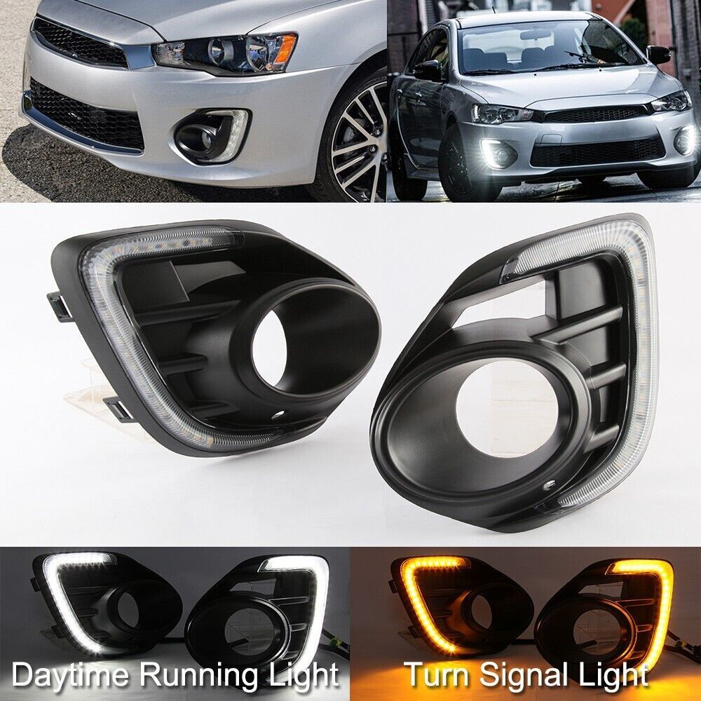 for Mitsubishi Lancer 2016-2017 18 Daytime Running Lights LED Front Fog Lamp DRL
