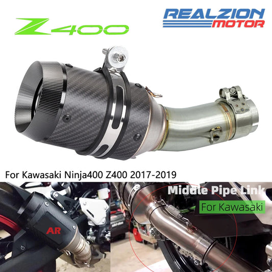 Slip-On System Full Set Link Pipe Middle Pipe for Kawasaki 400 Z400 2017-2019