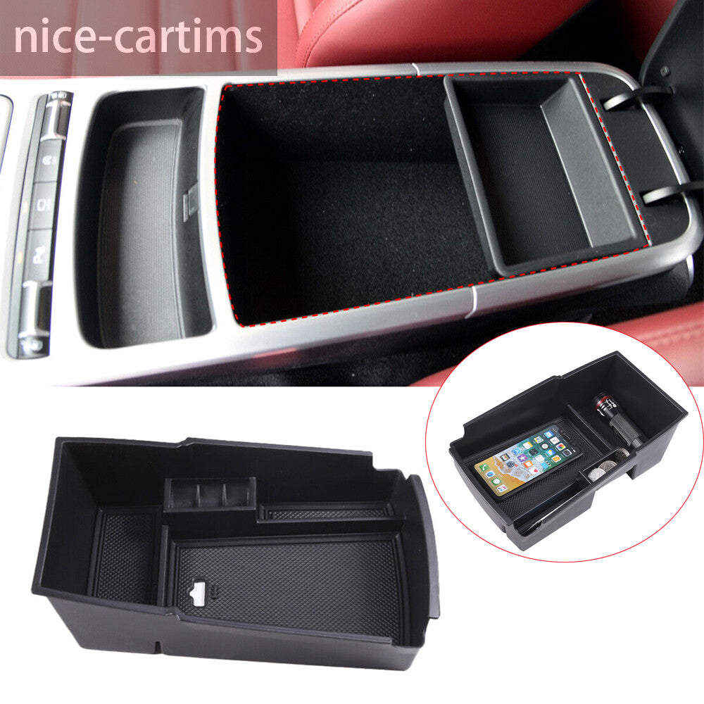 for Kia Stinger 2018-2023 Black Center Console Armrest Box Storage Box Organizer