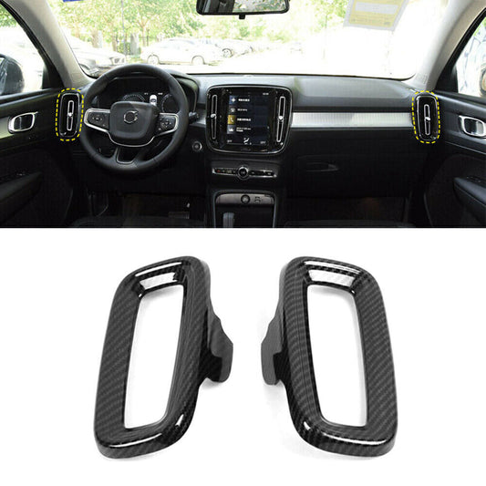 Inner Side Air Vent Outlet Cover Trim for Volvo XC40 2018-2020 Carbon Fiber ABS