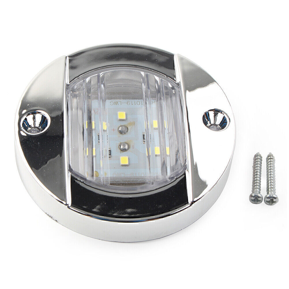 Fit Truck Trailer RV Boat 3 Inch Round 24V White LED Side Marker Trailer Lights
