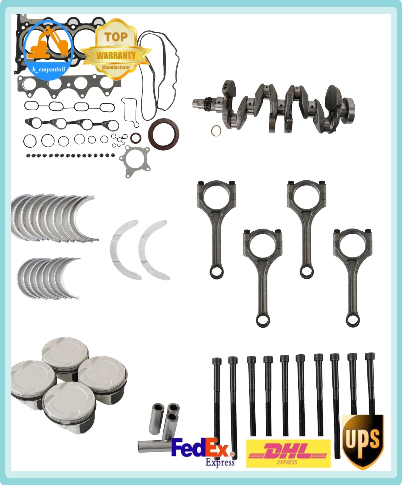 G4FG Engine Overhaul Rebuild Gasket Kit for Hyundai Accent Creta for Kia Ceed 1.6L/